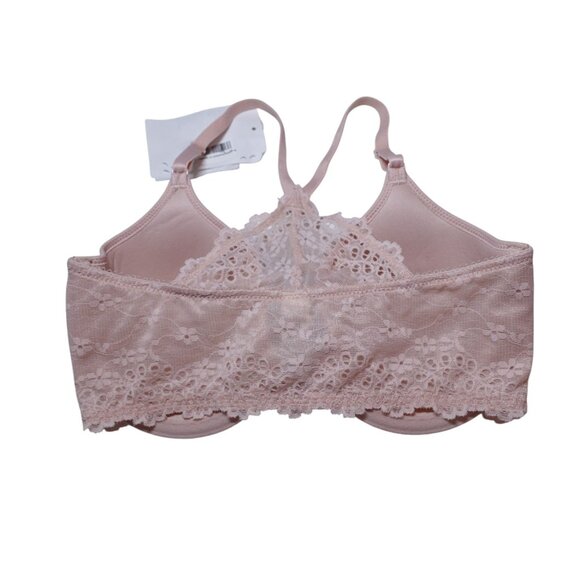 b.tempt'd by Wacoal Inspired Eyelet Front Close T-Shirt Bra Sz 32D Pink Lace - Picture 3 of 6